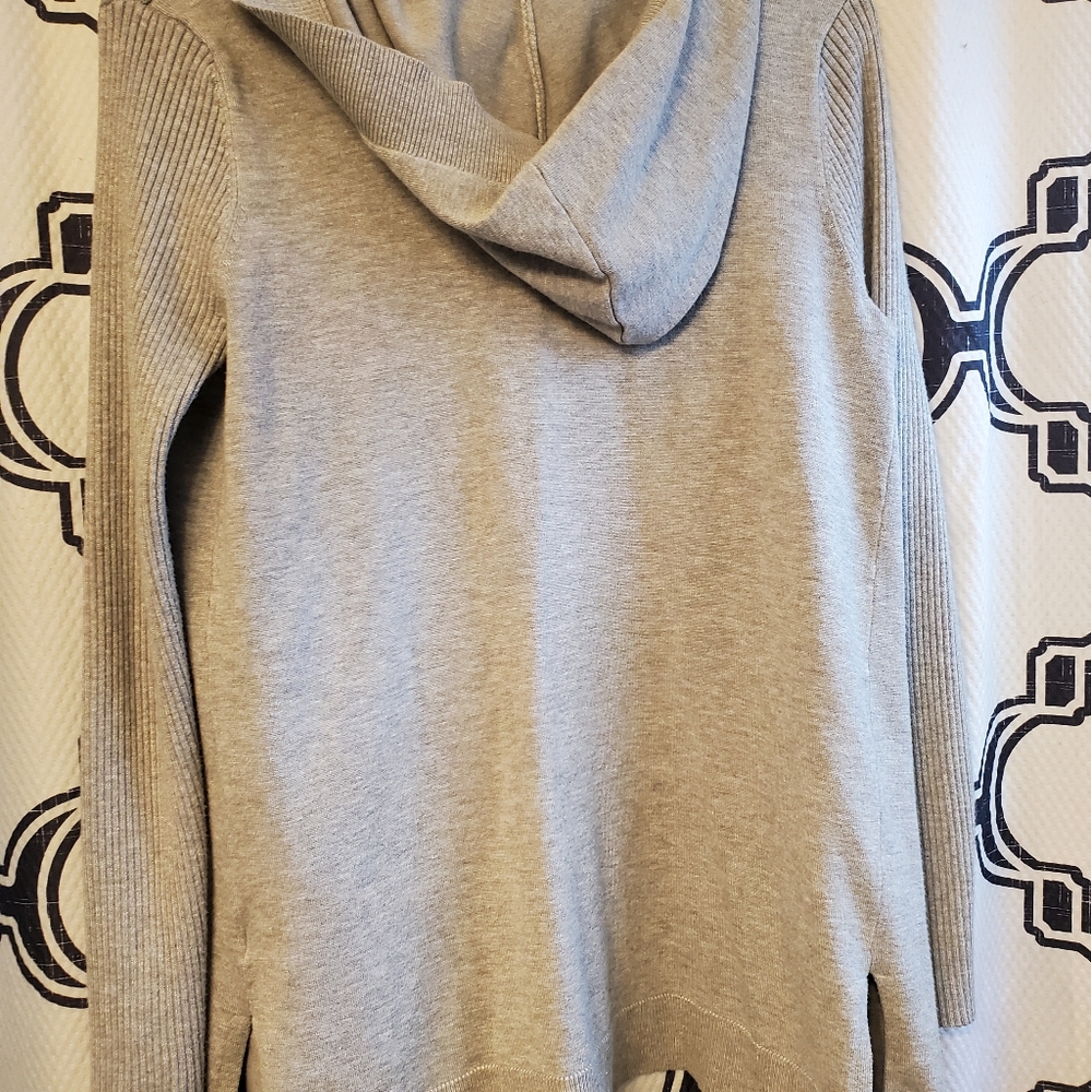 Grey hooded sweater cardigan - Picture 2 of 4